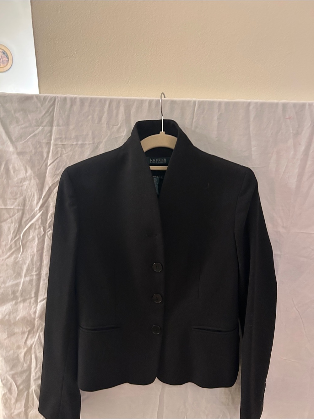 Lauren Ralph Lauren Black Stand-Collar Blazer